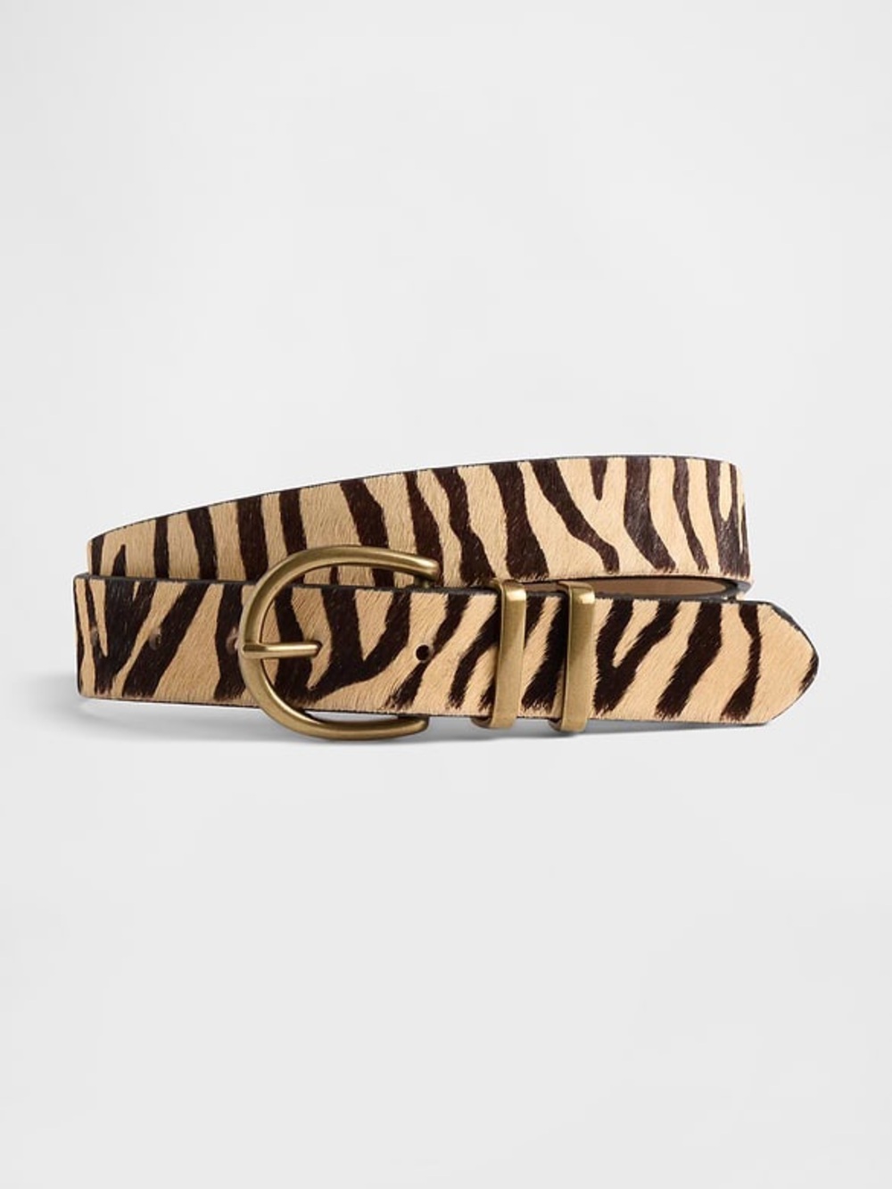 NWT Gap Tiger Print Calf Hair Leather Belt Size M
